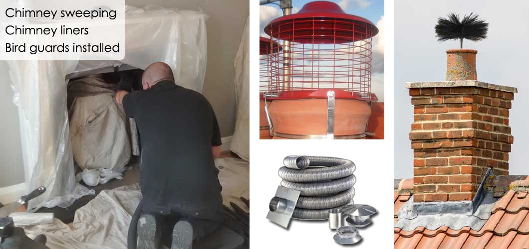 Chimney sweeping chimney liners pots and cowls